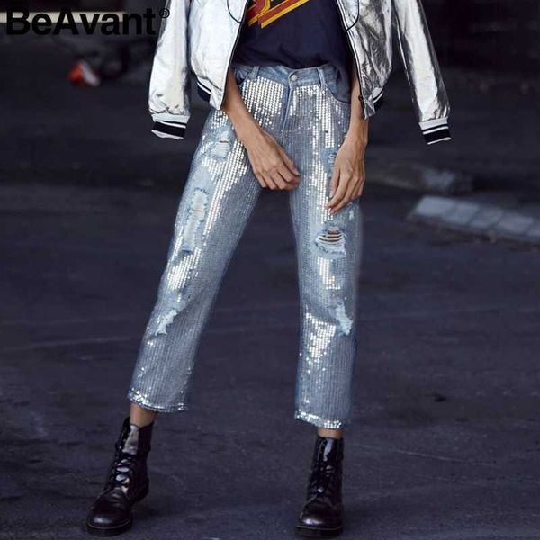 beavant spring sequin ripped jeans women streetwear hole zipper fringe jeans pants summer casual loose denim trousers femme 210709, Blue
beavant spring sequin ripped jeans women streetwear hole zipper fringe jeans pants summer casual loose denim trousers femme 210709, Blue
