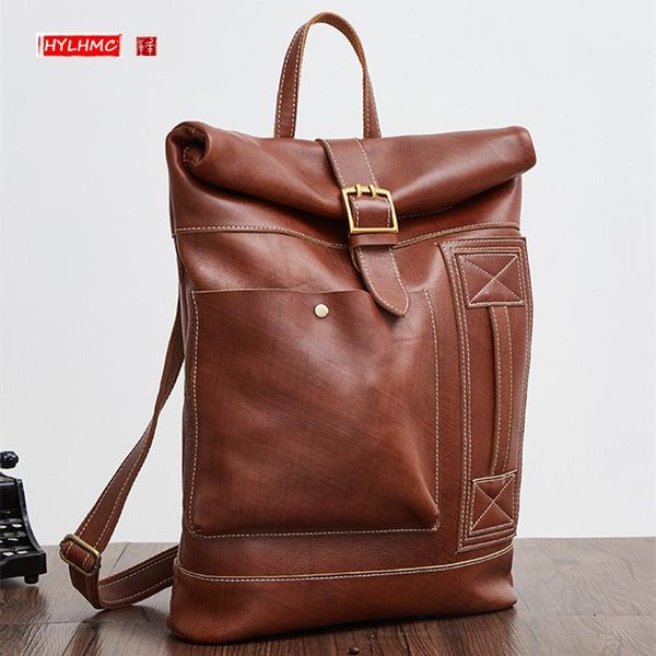 backpack 2021 genuine leather men's backpacks fashion casual lapbags travel large capacity men vintage luggage
backpack 2021 genuine leather men's backpacks fashion casual lapbags travel large capacity men vintage luggage