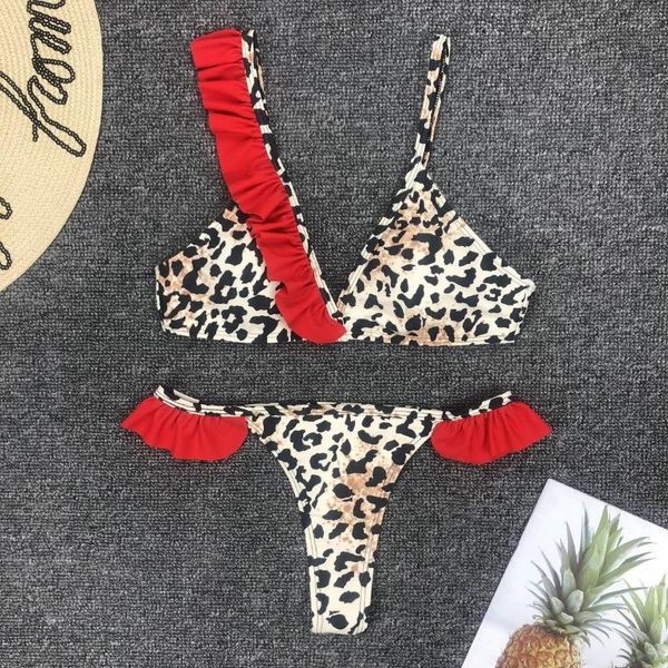 women's swimwear bikini 2021 women leopard ruffle biquini maillot de bain femme bathing suit push up bikinis, White;black
women's swimwear bikini 2021 women leopard ruffle biquini maillot de bain femme bathing suit push up bikinis, White;black