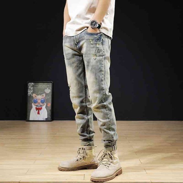 men's jeans italian style fashion men retro yellow blue elastic cotton ripped denim punk pants vintage designer trous
men's jeans italian style fashion men retro yellow blue elastic cotton ripped denim punk pants vintage designer trous