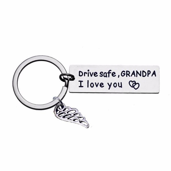 keychains 12pc/lot drive safe grandpa keychain angel wing charms keyring for family granddad grandfather gifts key chains rings jewelry, Silver
keychains 12pc/lot drive safe grandpa keychain angel wing charms keyring for family granddad grandfather gifts key chains rings jewelry, Silver