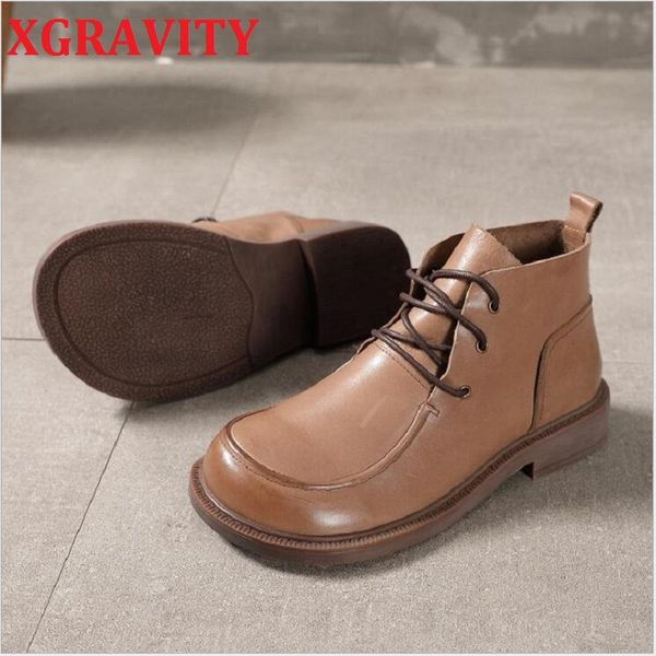 boots xgravity 2021 autumn winter flat shoes women ankle elegant casual genuine leather s159, Black
boots xgravity 2021 autumn winter flat shoes women ankle elegant casual genuine leather s159, Black