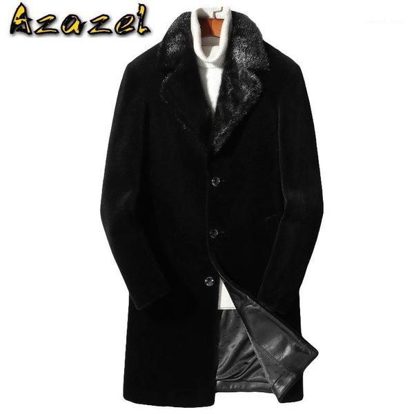 men's leather & faux azazel 2021 jacket thick sheep shearling coat men 100% fur mink collar windbreaker winter clothing ropa hombre lxr, Black
men's leather & faux azazel 2021 jacket thick sheep shearling coat men 100% fur mink collar windbreaker winter clothing ropa hombre lxr, Black