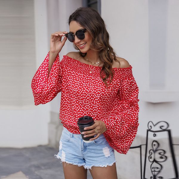 slash neck polka point blouses spring summer casual flare sleeve blouse shirt for women 2021 new rnha, White
slash neck polka point blouses spring summer casual flare sleeve blouse shirt for women 2021 new rnha, White