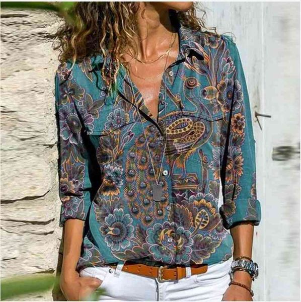 s to 5xl retro womens shirts colorful print buttons autumn long sleeve turn down collar ladies streetwear casual blusa, White
s to 5xl retro womens shirts colorful print buttons autumn long sleeve turn down collar ladies streetwear casual blusa, White