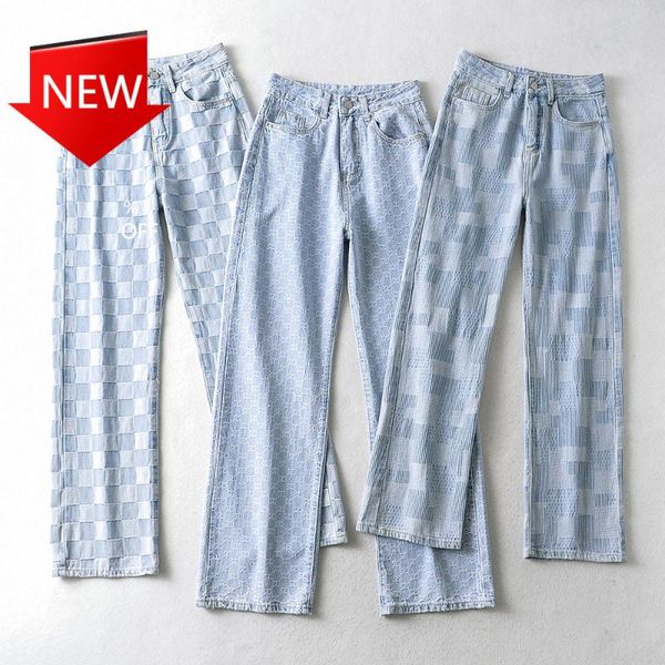 women's jeans 21 spring retro high waist plaid jacquard wide leg trousers one piece drop, Blue
women's jeans 21 spring retro high waist plaid jacquard wide leg trousers one piece drop, Blue