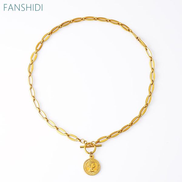 pendant necklaces fanshidi stainless steel coin medal necklace for women gold color vintage choker collares de moda boho, Silver
pendant necklaces fanshidi stainless steel coin medal necklace for women gold color vintage choker collares de moda boho, Silver