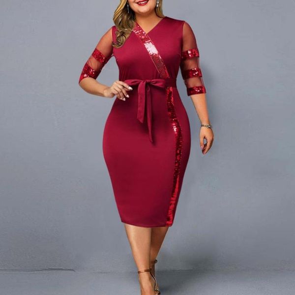 plus size dresses banquet elegant dress 2021 women sequin v neck patchwork sheath club party red 4xl 5xl vestidos, Black
plus size dresses banquet elegant dress 2021 women sequin v neck patchwork sheath club party red 4xl 5xl vestidos, Black