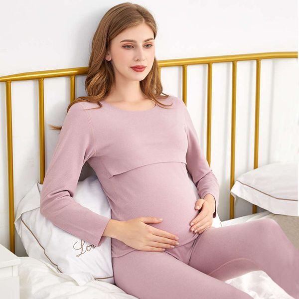 autumn and winter pregnant women's new traceless german velvet thermal underwear set double-sided frosted postpartum lactation, White
autumn and winter pregnant women's new traceless german velvet thermal underwear set double-sided frosted postpartum lactation, White