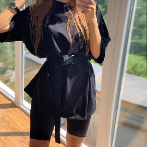 women's tracksuits 0 spring and summer round neck belt sports short-sleeved tight shorts solid color two-piece suit, Gray
women's tracksuits 0 spring and summer round neck belt sports short-sleeved tight shorts solid color two-piece suit, Gray