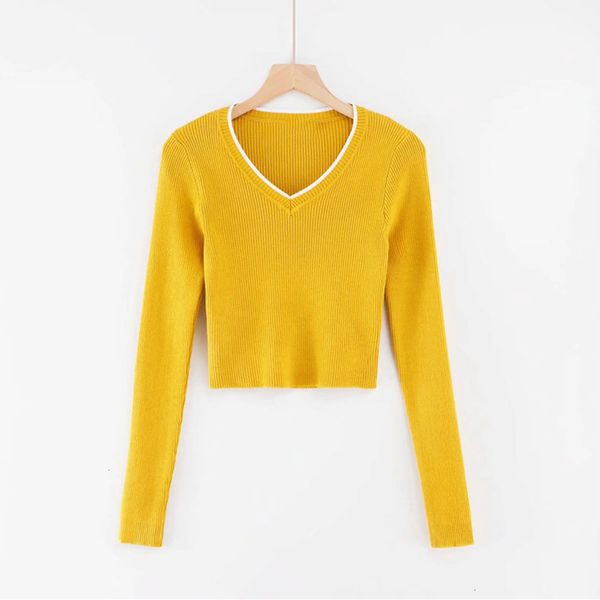 new 2021 autumn casual hit color long sleeve knitted pullover women v neck crop sweaters elegant slim jumper lqbp, White;black
new 2021 autumn casual hit color long sleeve knitted pullover women v neck crop sweaters elegant slim jumper lqbp, White;black