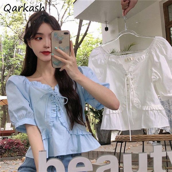 women's blouses & shirts women sweet plus size korean style daily summer solid short sleeve college simple design preppy edible tree, White
women's blouses & shirts women sweet plus size korean style daily summer solid short sleeve college simple design preppy edible tree, White