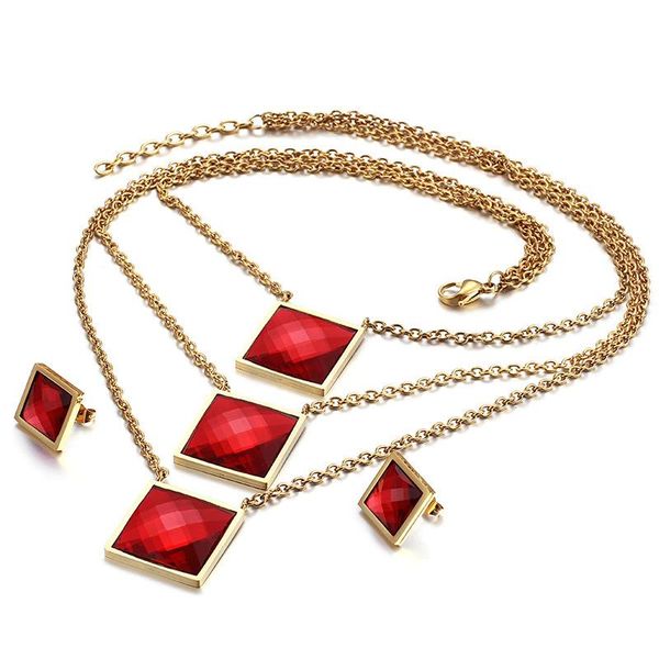 earrings & necklace fashion women simple color gold stainless steel square glass blue black white red crystal joker jewelry sets, Silver
earrings & necklace fashion women simple color gold stainless steel square glass blue black white red crystal joker jewelry sets, Silver