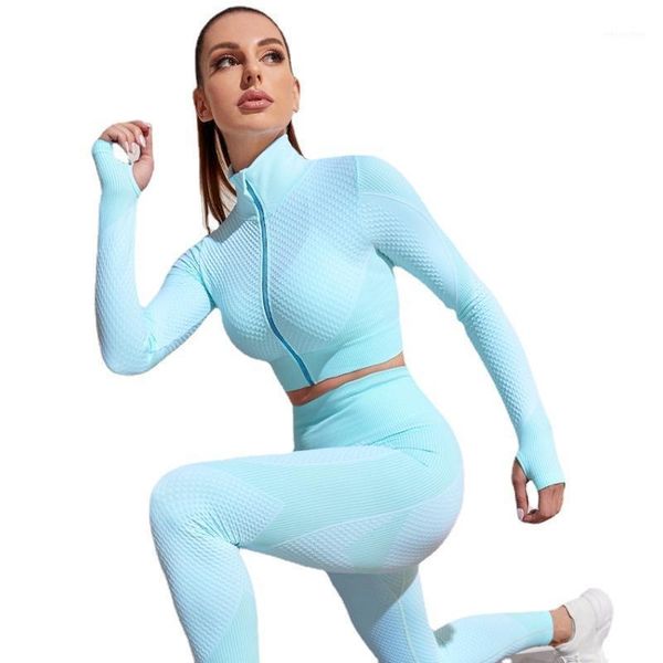 yoga outfit seamless set patchwork long sleeve zip jacket stretchy leggings shaping tracksuit for women fitness workout sporting wear
yoga outfit seamless set patchwork long sleeve zip jacket stretchy leggings shaping tracksuit for women fitness workout sporting wear