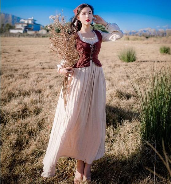 casual dresses cowboy class original retro vest two-piece cotton and linen dress slim long vintage medieval renaissance princess, Black;gray
casual dresses cowboy class original retro vest two-piece cotton and linen dress slim long vintage medieval renaissance princess, Black;gray