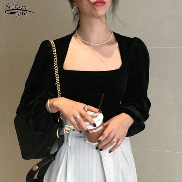 women's blouses & shirts square collar solid blouse spring vintage puff sleeve casual short office ladies 12690, White
women's blouses & shirts square collar solid blouse spring vintage puff sleeve casual short office ladies 12690, White