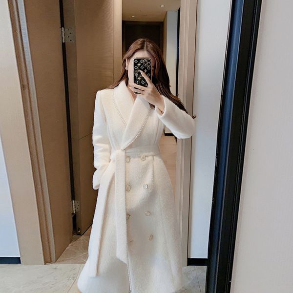 new women 2021 spring autumn mink cashmere wool coat female turn-down collar double -breasted overcoat elegant woolen outerwear a8008zee, Black
new women 2021 spring autumn mink cashmere wool coat female turn-down collar double -breasted overcoat elegant woolen outerwear a8008zee, Black