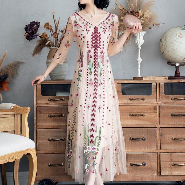 casual dresses summer spring 2021 flower long party dress women gauze v neck xl fashion ladies embroidery, Black;gray
casual dresses summer spring 2021 flower long party dress women gauze v neck xl fashion ladies embroidery, Black;gray