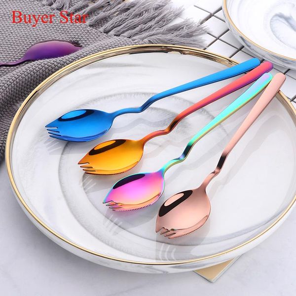 spoons 4 pcs/lot stainless steel spoon fork 2 in 1 colorful creative multifunctional hang design tableware kitchen accessories
spoons 4 pcs/lot stainless steel spoon fork 2 in 1 colorful creative multifunctional hang design tableware kitchen accessories