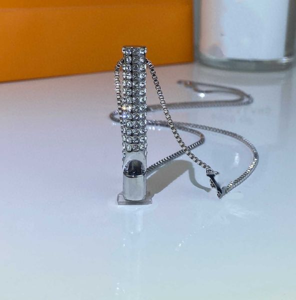 titanium steel whistle pendant necklace diamond necklace fashion metal chain necklace finger for couple, Silver
titanium steel whistle pendant necklace diamond necklace fashion metal chain necklace finger for couple, Silver