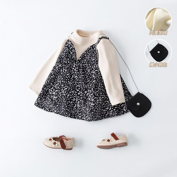 girl's dresses girls autumn and winter plus velvet thick fake two-piece skirt 2021 foreign female treasure 1~5 year old princess dress, Red;yellow
girl's dresses girls autumn and winter plus velvet thick fake two-piece skirt 2021 foreign female treasure 1~5 year old princess dress, Red;yellow