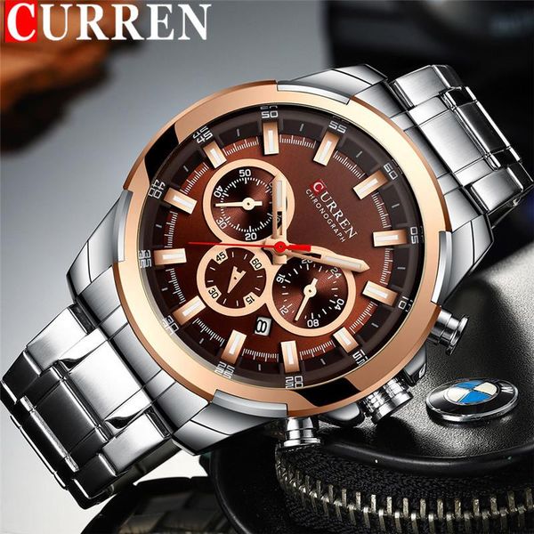 wristwatches curren casual man wristwatch waterproof chronograph men watch military stainless steel sport male clock 8361, Slivery;brown
wristwatches curren casual man wristwatch waterproof chronograph men watch military stainless steel sport male clock 8361, Slivery;brown