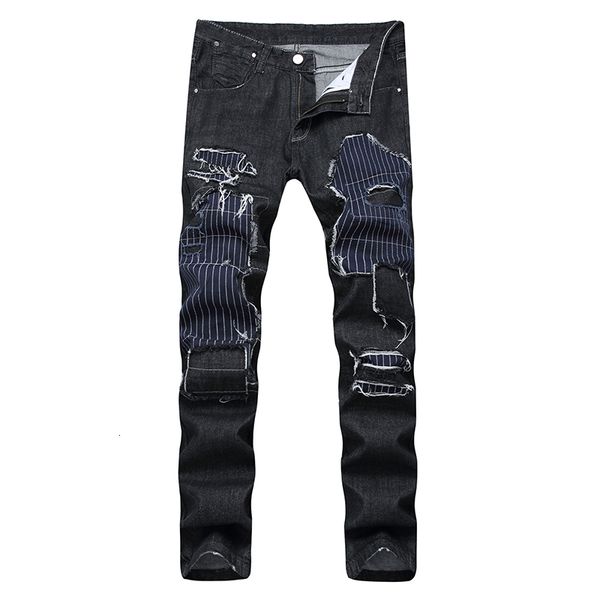 New Spring Original Summer Embroidered Men's Brim Hole Patched Straight Pants Fine Dmj1, Blue
New Spring Original Summer Embroidered Men's Brim Hole Patched Straight Pants Fine Dmj1, Blue
