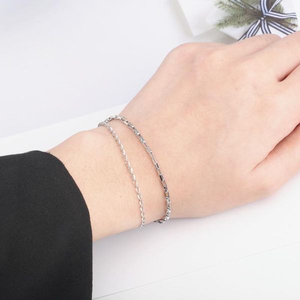 link, chain stainless steel men bracelet bracelets for women couple punk hip hop stitching double-layer, Black
link, chain stainless steel men bracelet bracelets for women couple punk hip hop stitching double-layer, Black
