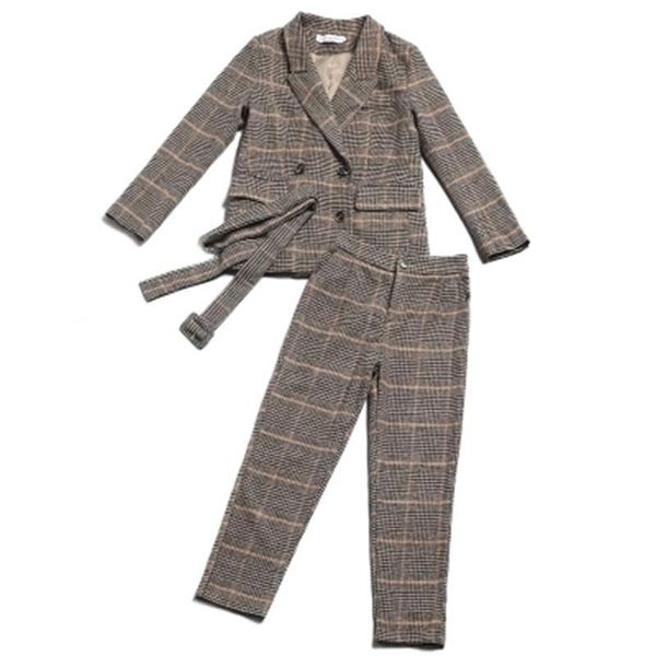 women's suits & blazers wool plaid suit female autumn temperament + pants two-piece office women, White;black
women's suits & blazers wool plaid suit female autumn temperament + pants two-piece office women, White;black