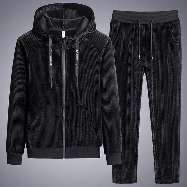men's tracksuits 2021 autumn and winter corduroy double layer plus fleece hooded size casual sports suit trend two-piece, Gray
men's tracksuits 2021 autumn and winter corduroy double layer plus fleece hooded size casual sports suit trend two-piece, Gray