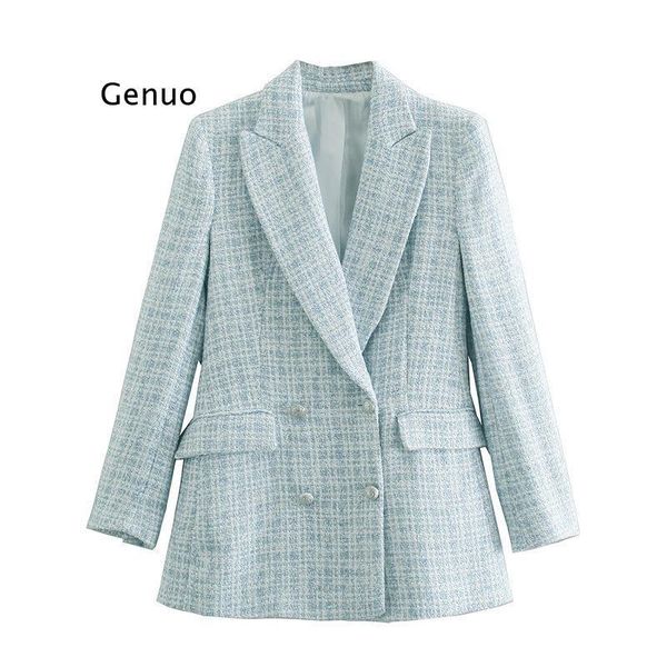 women's jackets stylish chic blue tweed jacket women fashion turn-down collar double breasted pockets coat female casual outerwear, Black;brown
women's jackets stylish chic blue tweed jacket women fashion turn-down collar double breasted pockets coat female casual outerwear, Black;brown