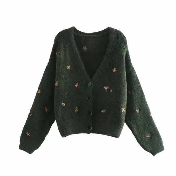 Green New Contrast Embroidery Knitted Cardigan Sweater Women Autumn Winter Ribbed Neck Long Sweaters U0ra CRW1, White;black
Green New Contrast Embroidery Knitted Cardigan Sweater Women Autumn Winter Ribbed Neck Long Sweaters U0ra CRW1, White;black
