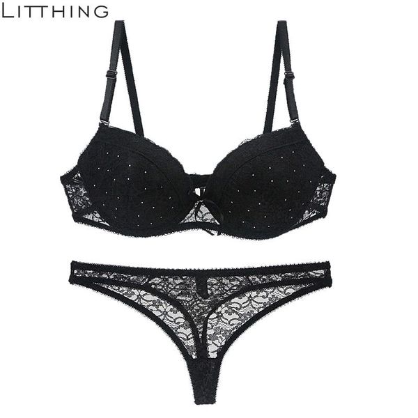 bras sets women lingerie bra lace transparent push up bralette seamless thong panties wire thin underwear lenceria, Red;black
bras sets women lingerie bra lace transparent push up bralette seamless thong panties wire thin underwear lenceria, Red;black