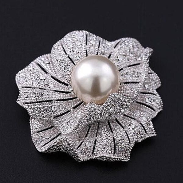 pins, brooches 2 inch silver plated clear rhinestone crystal and pearl wedding bouquet brooch, Gray
pins, brooches 2 inch silver plated clear rhinestone crystal and pearl wedding bouquet brooch, Gray