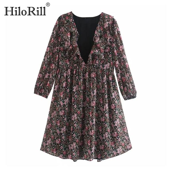 hilorill deep v neck floral print boho dress ruffles chiffon mini dress sundress long sleeve beach pleated femme robe, Black;gray
hilorill deep v neck floral print boho dress ruffles chiffon mini dress sundress long sleeve beach pleated femme robe, Black;gray