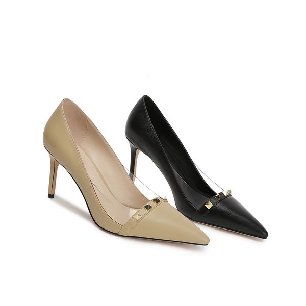 luxury dress shoes 2021 spring and summer temperament wave point snakkin pointed thin heels guangzhou high-end leather women's sho, Black
luxury dress shoes 2021 spring and summer temperament wave point snakkin pointed thin heels guangzhou high-end leather women's sho, Black