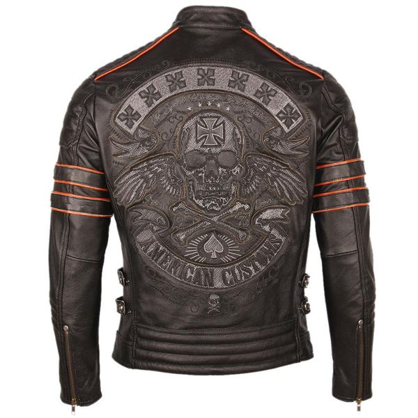 men's leather & faux black embroidery skull motorcycle jackets 100% natural cowhide moto jacket biker coat winter warm clothing m219
men's leather & faux black embroidery skull motorcycle jackets 100% natural cowhide moto jacket biker coat winter warm clothing m219