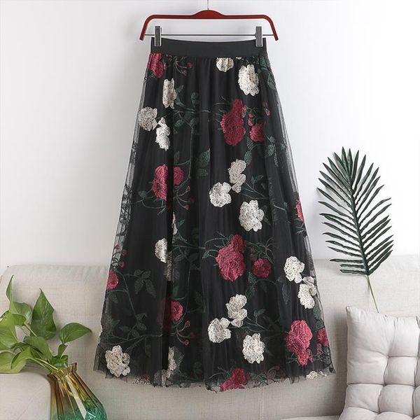 skirts 2021 spring high waist slim elastic double-layer mesh embroidery flower mid-length bust skirt female f243, Black
skirts 2021 spring high waist slim elastic double-layer mesh embroidery flower mid-length bust skirt female f243, Black
