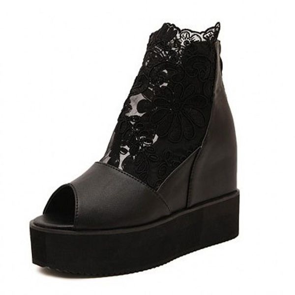 women platform sneakers high heel casual ethnic open toe wedges platform height increasing chunky ladies shoes zapatos de mujer, Black
women platform sneakers high heel casual ethnic open toe wedges platform height increasing chunky ladies shoes zapatos de mujer, Black