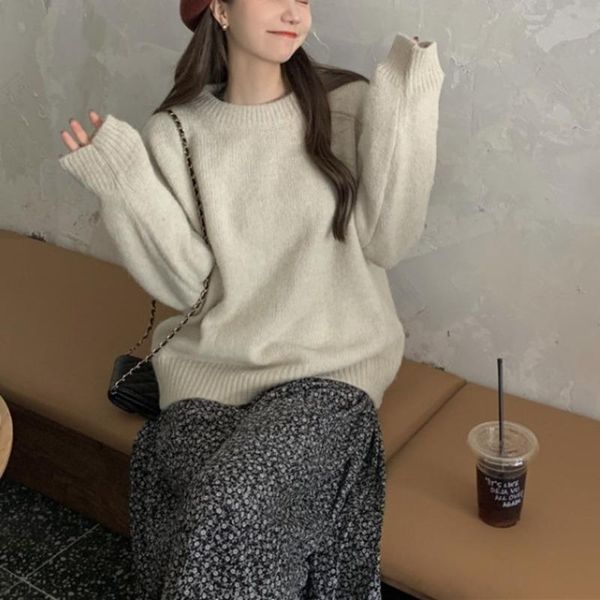 women's sweaters thickened warm solid color pullover crew neck sweater winter casual wear long sleeved, White;black
women's sweaters thickened warm solid color pullover crew neck sweater winter casual wear long sleeved, White;black