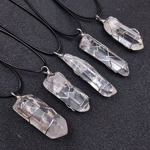 irregular natural white crystal stone handmade pendant necklaces with rope chain for women men lover energy jewelry, Silver
irregular natural white crystal stone handmade pendant necklaces with rope chain for women men lover energy jewelry, Silver