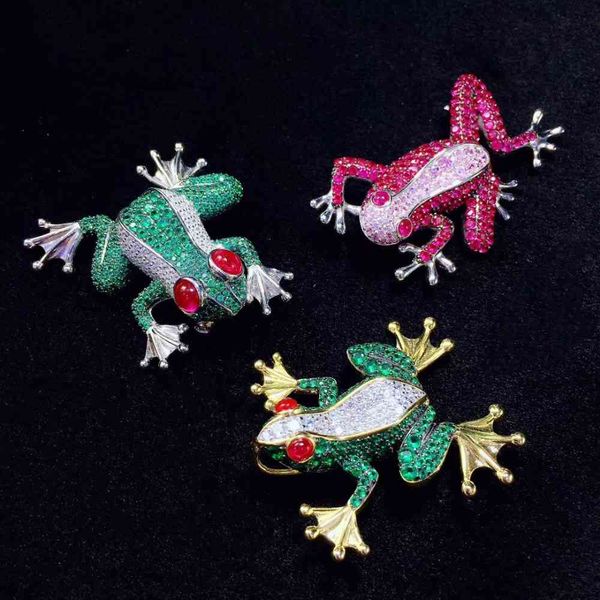 925 sterling silver with cubic zircon frog brooch pins fine men & women jewelry green rose red color, Gray
925 sterling silver with cubic zircon frog brooch pins fine men & women jewelry green rose red color, Gray