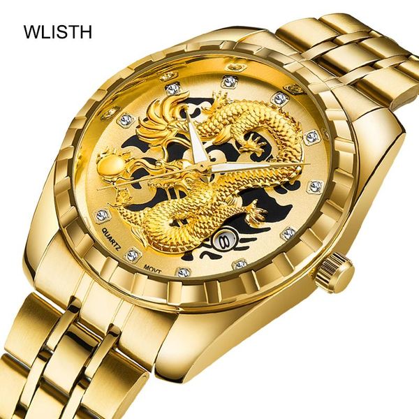 wristwatches men's watch golden embossed chinese dragon calendar waterproof quartz brand all steel strap, Slivery;brown
wristwatches men's watch golden embossed chinese dragon calendar waterproof quartz brand all steel strap, Slivery;brown