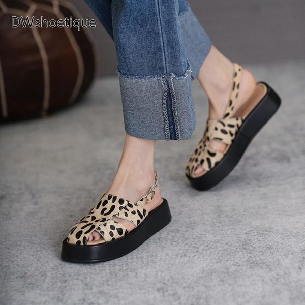 summer leopard leather women sandals platform buckle lady shoes, Black
summer leopard leather women sandals platform buckle lady shoes, Black
