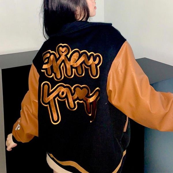 women's jackets womens coats and high street hip hop baseball uniforms casual coat loose stitching jacket y2k 2021 autumn, Black;brown
women's jackets womens coats and high street hip hop baseball uniforms casual coat loose stitching jacket y2k 2021 autumn, Black;brown