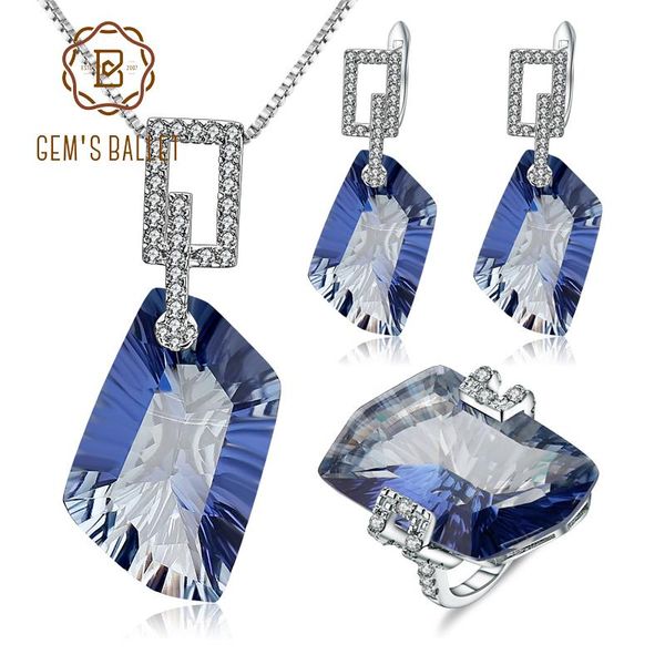 bracelet, earrings & necklace gem's ballet natural iolite blue mystic quartz irregular geometric jewelry sets 925 sterling silver ring, Black
bracelet, earrings & necklace gem's ballet natural iolite blue mystic quartz irregular geometric jewelry sets 925 sterling silver ring, Black