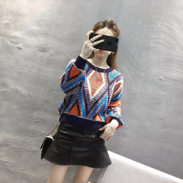 women pullover autumn winter womens sweaters warm o neck female half sleeve casual loose knitted, White;black
women pullover autumn winter womens sweaters warm o neck female half sleeve casual loose knitted, White;black