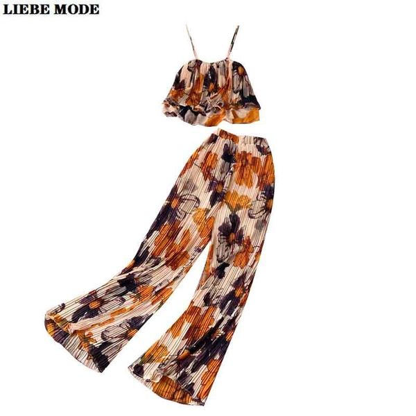 summer pants set clothes for women 2021 chiffon 2 piece beach vacation ladies crop and loose wide leg pleated trousers, White
summer pants set clothes for women 2021 chiffon 2 piece beach vacation ladies crop and loose wide leg pleated trousers, White