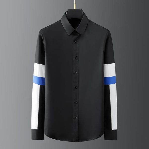 men's casual shirts 2021 long patchwork sleeve shirt men fashion streetwear black social dress chemise homme, White;black
men's casual shirts 2021 long patchwork sleeve shirt men fashion streetwear black social dress chemise homme, White;black