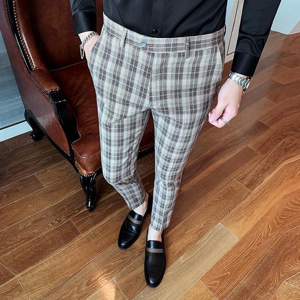 men's pants 2021 autumn self-cultivation leisure time trend plaid business man pant dress ankle pantalon casual homme pantalones hombre, Black
men's pants 2021 autumn self-cultivation leisure time trend plaid business man pant dress ankle pantalon casual homme pantalones hombre, Black